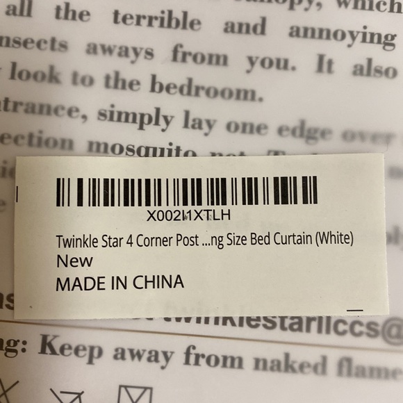 Twinkle Star 4 Corner Post Bed Canopy for full, queen or king bed - Picture 2 of 3